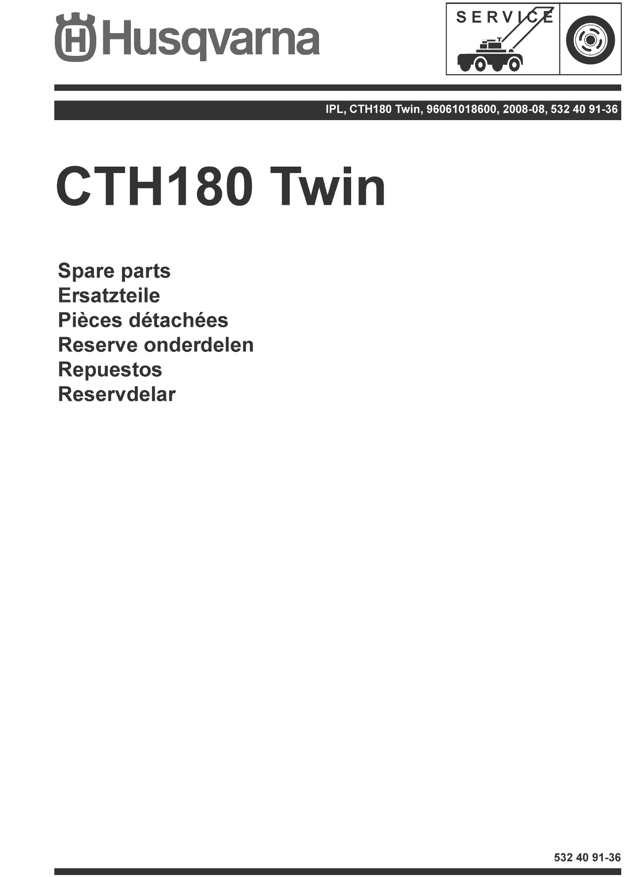 Husqvarna CTH180 Twin (2008-08) (96061018600)
