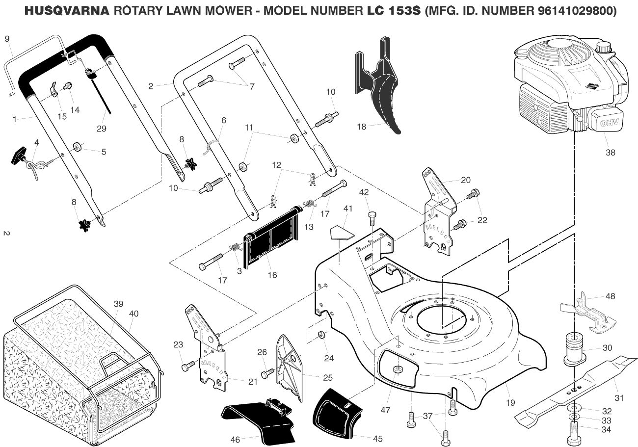 Газонокосилка Husqvarna LC153S (2014-12) (PNC 96141029800) Стр. 1