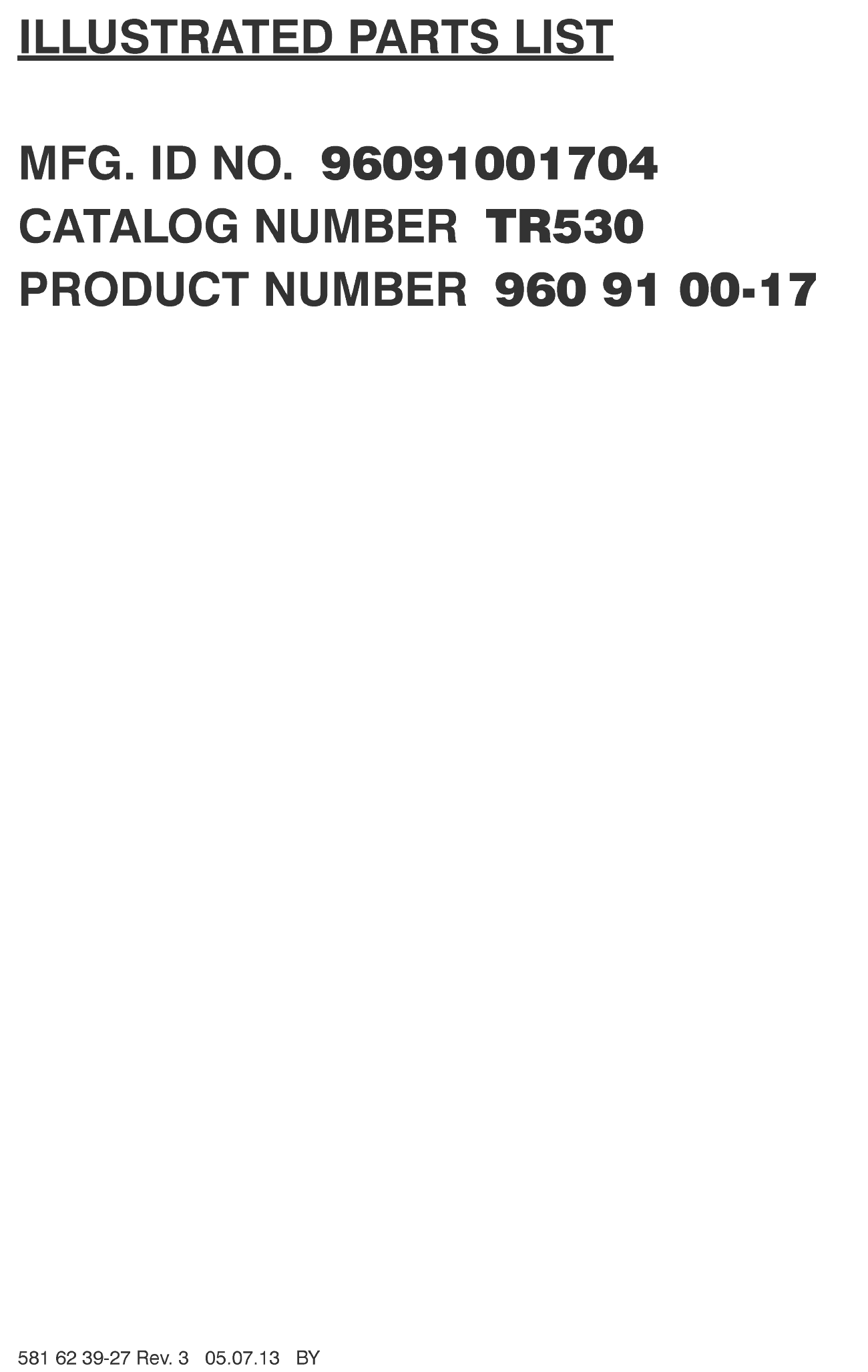 Культиватор TR530 (2013-11) (PNC 96091001704)